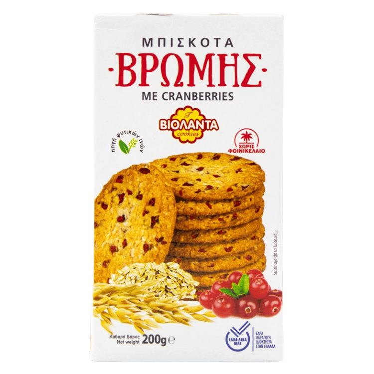 Haferkekse Cranberries (200g) Violanta von Violanta bei Araxxon - Hochwertiges griechisches Produkt. Haferkekse Cranberries (200g) Violanta από Violanta στο Araxxon - Αυθεντικό ελληνικό προϊόν.